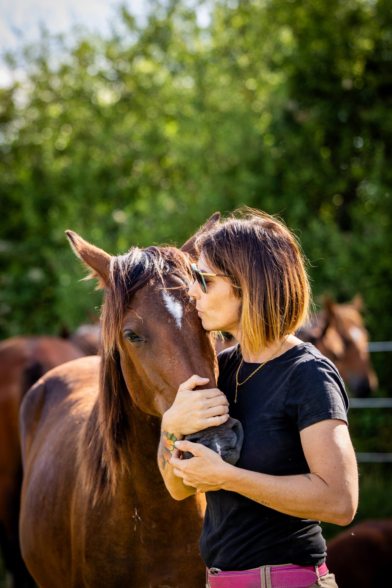 Floriane Fossard avec un yearling